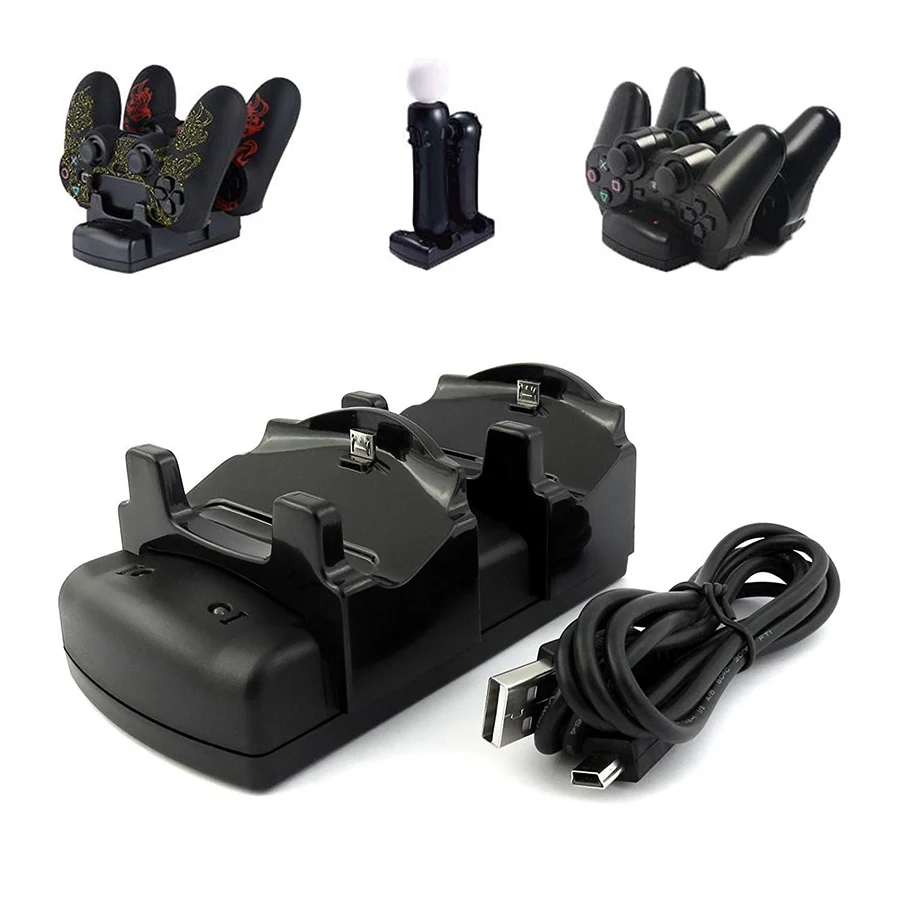 

3 in 1 USB Charging Station Charging Powered Dock Charger Compatible With PS4 /PS3 Wireless Controllers & PS3 Move Controller