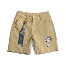 Летние Харадзюку шорты мужские свободные повседневные карго хаки мужские классические шорты спортивные брюки японские мужские повседневные летние брюки хлопок S6T25