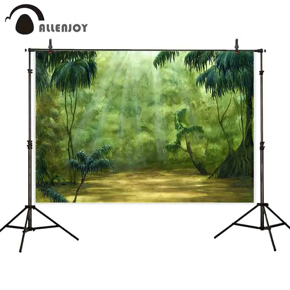 Allenjoy photography backdrop tropical forest plam sunset mysterious background photophone photobooth photo studio decor prop |