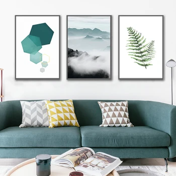 

Abstract Landscape Geometry Canvas Paintings Modern Nordic Style Scandinavian Wall Art Poster Picture for Living Room Home Decor