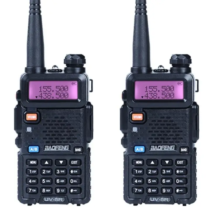 2 шт./лот Baofeng UV-5R Walkie Talkie радиолюбителей uhf& УКВ 136-174 мГц и 400-520 мГц 128 Dual Band двухстороннее радио 5 Вт КВ трансивер рация баофенг - Цвет: 2xUV5R Black