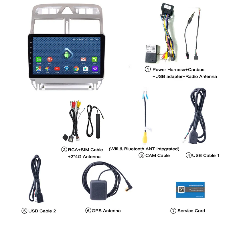 Discount wanqi 2+32G Android 8.0  2.5D full touch Screen Car DVD Video Player GPS Navigation Multimedia For peugeot 307  2004 -2013 year 3