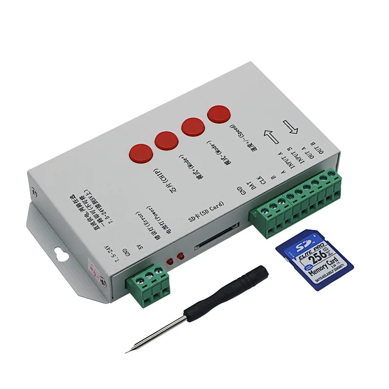 SZYOUMY T1000S SD карта WS2801 WS2811 WS2812B LPD6803 LED 2048 пикселей контроллер DC5 ~ 24 В стандартный RGB 10