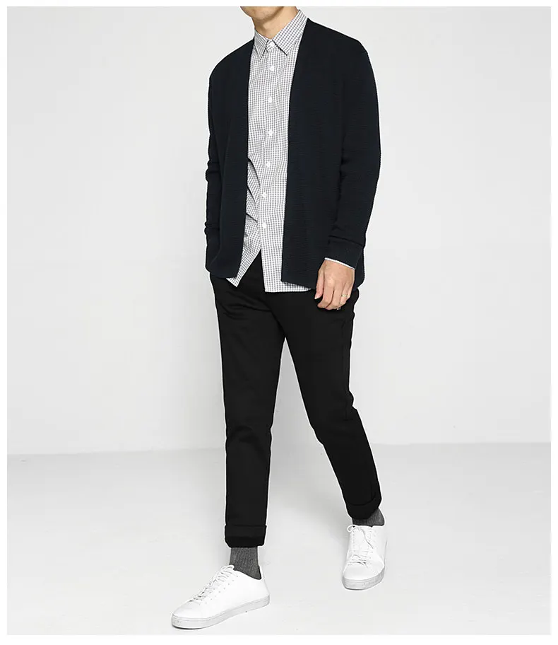MuLS 100% Cotton Cardigans Men Spring Autumn Thicken Male Sweaters Cardigan Coat Men Brand Winter Dot Black Green Size XXL XXXL-11
