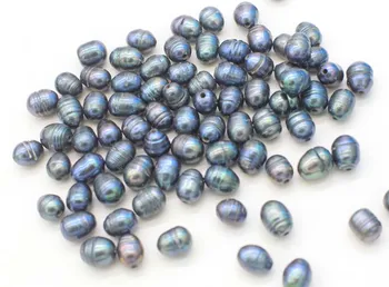 

10pcs freshwater pearl black egg big hole 9-13mm loose beads nature beads for making jewelry necklace 14inch FPPJ wholesale