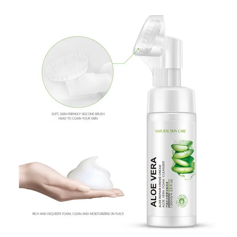 

High Quality pure Aloe Facial Cleanser foam Daily Face Wash Exfoliating Deep Cleansing Hydration Nutritious Blackheads SkinCare