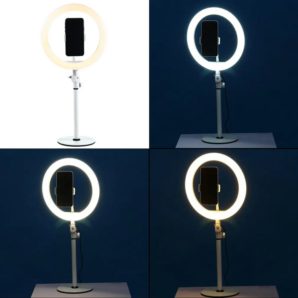 Светодиодный кольцевой светильник для селфи, портативная лампа для селфи, светящаяся лампа с зажимом для камеры, фотосъемки, видео, точечный светильник
