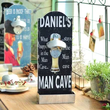 DANIEL'S человек пещера стены открывалка для бутылок пива с ловитель крышки домашний бар кухонный настенный открывалка для бутылок с крышкой-сбор лоток