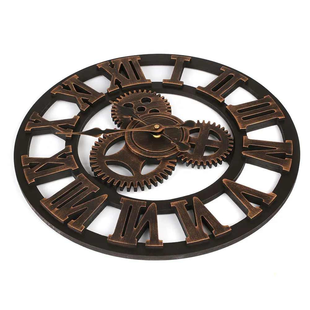 

European Silent Wooden Decorative Hanging Wall Clock Livingroom Watches