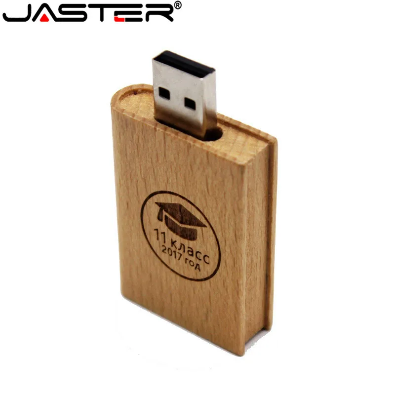 Пользовательский логотип Кленовая деревянная книга стиль USB флэш накопитель 4 ГБ