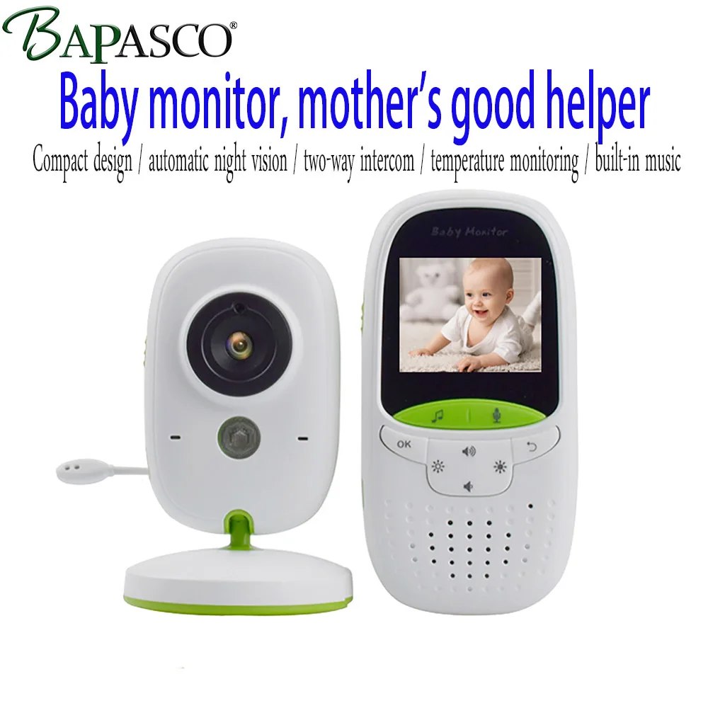 

2.0 inch multi-language wireless voice intercom baby monitor night vision infrared LED temperature monitor baby sleep cam VB602