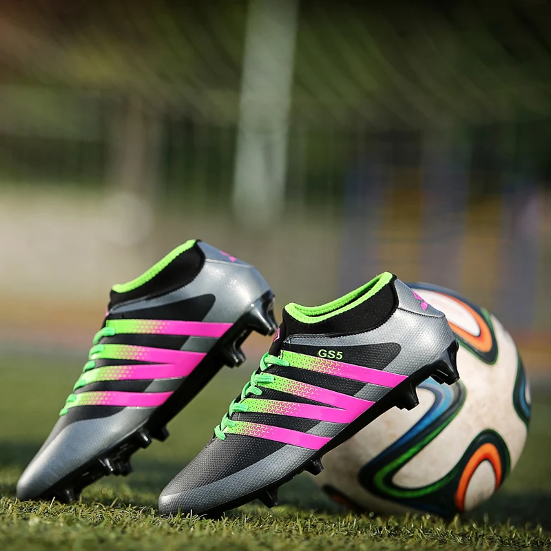

2018 New Men Soccer Shoes FG Children Outdoor TF Futsal Shock-Absorption Football Boots Cheap Soccer Cleats Sport Shoes Sneakers