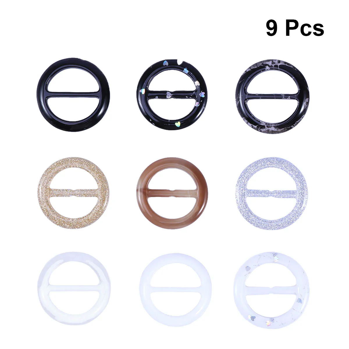 

9pcs/pack Fashion Round Shape Smoothly Inner Diameter 3cm Tee Shirt Clips Scarf Clips T-Shirt Clip Rings for Ladies Girls