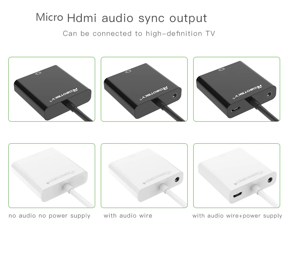 Micro HDMI адаптер VGA с 3,5 мм аудио разъем мужчин и женщин конвертер адаптер 1080 P для HDTV XBOX PS4 проектор для планшетных ПК