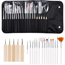 Красота кисти для ногтей Дизайн Комплект нанесение пунктира кисть для маникюра 20 инструменты для индивидуальных косметических средств