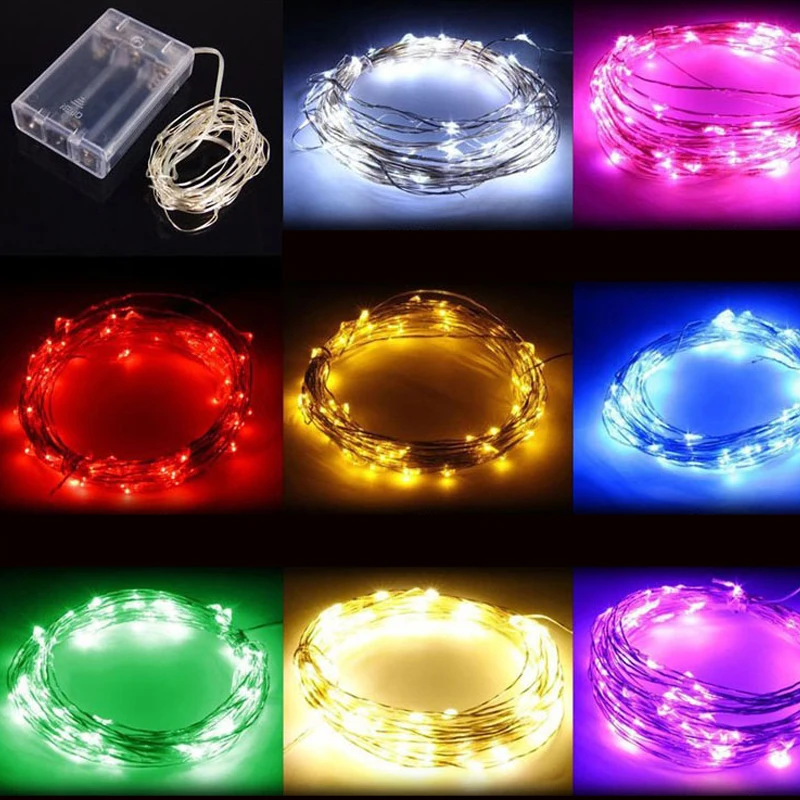 2M 5M 10M Copper Silver Wire AA Battery LED String lights Waterproof Holiday lighting Fairy Christmas Wedding Party Decoration 2M 5M 10M Copper Silver Wire AA Battery LED String lights Waterproof Holiday lighting Fairy Christmas Wedding Party Decoration