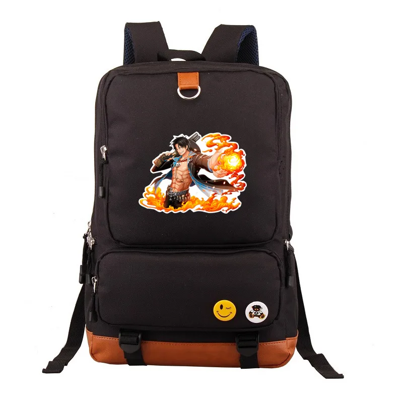 

Anime Backpack One Piece Ace Cartoon Teenager Boys Girls School bags Bookbag Travel Laptop Shoulders Bag Women Backpack