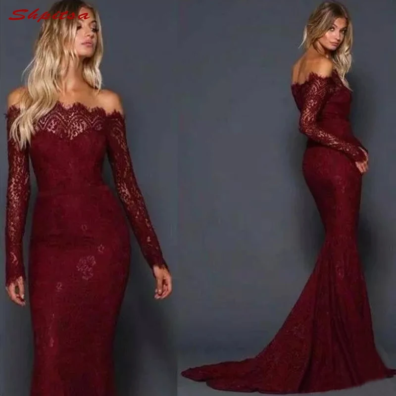 Plus Size Lace Moeder van de Bruid Jurken voor Bruiloften Lange Mouwen Mermaid Prom Avond Bruidegom Godmother Jurken Plus Size Lace Moeder van de Bruid Jurken voor Bruiloften Lange Mouwen Mermaid Prom Avond Bruidegom Godmother Jurken