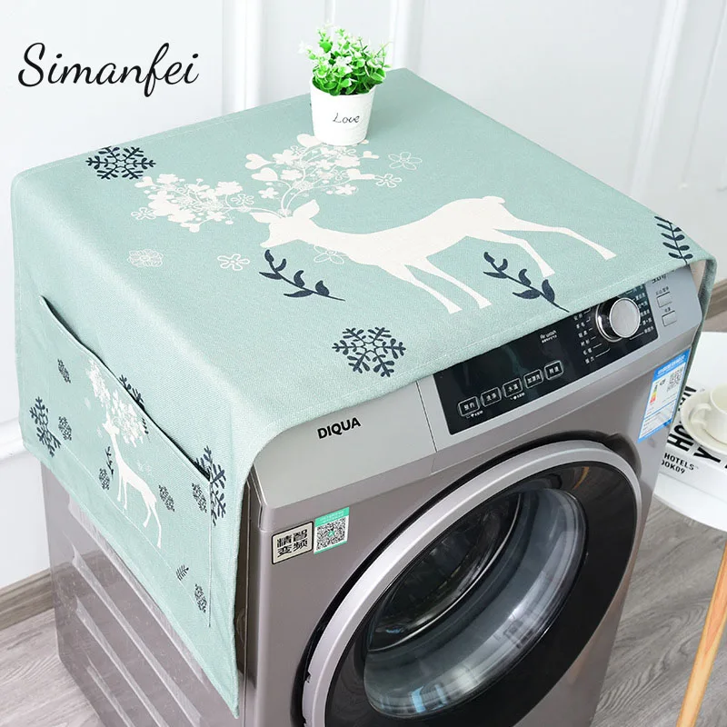 

Simanfei Dust proof Covers 2019 New Linen Thicker Multi-purpose Refrigerator Washing Machine Dust Cover Cloth High-quality Decor