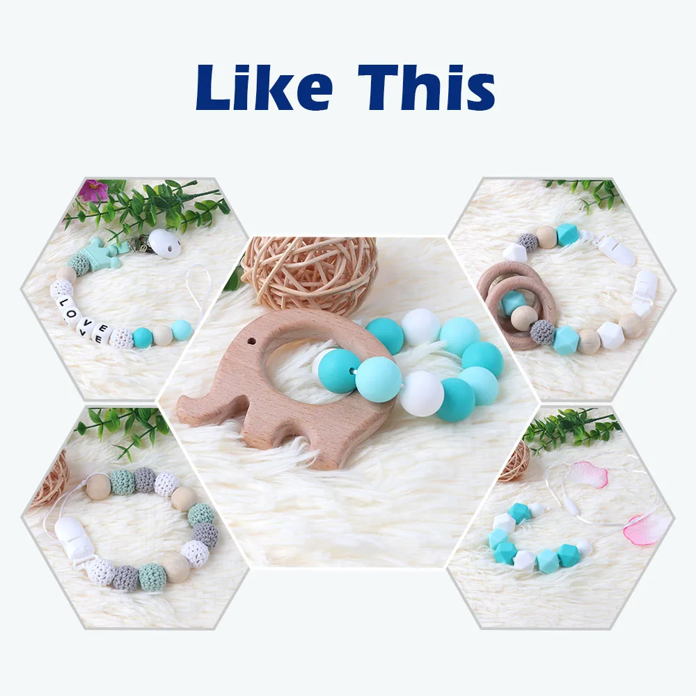 TYRY.HU 50pcs/lot Food Grade Silicone Beads 12/15mm Round Pearl Silicone Baby Teether Toy Silicone BPA Free DIY Nursing Necklace