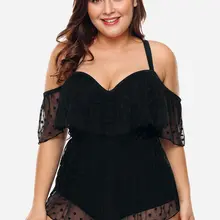 Wipalo, женский купальник, плюс размер, на косточках, в горошек, с сетчатой панелью, пуш-ап, Цельный купальник, женский сексуальный купальник, боди