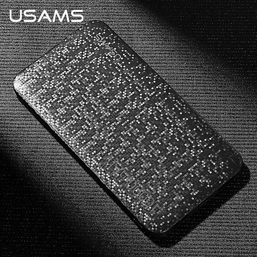 USAMS 10000 мАч Внешний аккумулятор внешний аккумулятор Двойной USB выход универсальный внешний аккумулятор 15 мм ультра-тонкий внешний аккумулятор - Цвет: Black
