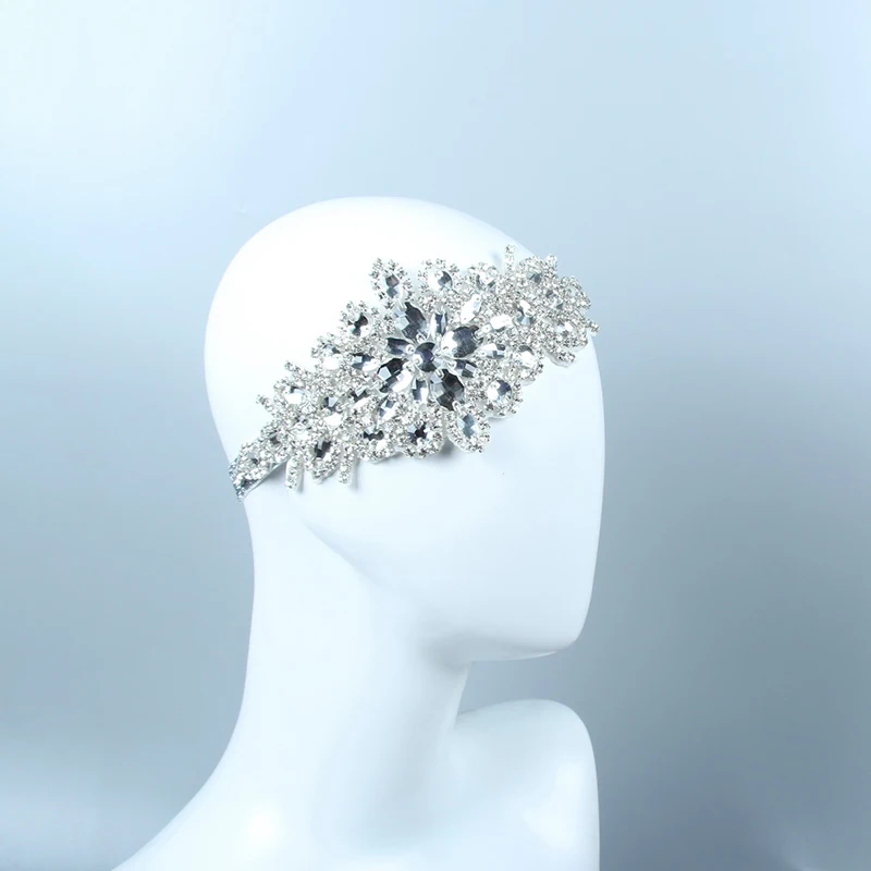 Эксклюзивное высокое качество Серебряные стразы и Кристалл Женская повязка на голову для свадебного коктейльного случая невесты аксессуары для волос MHD009