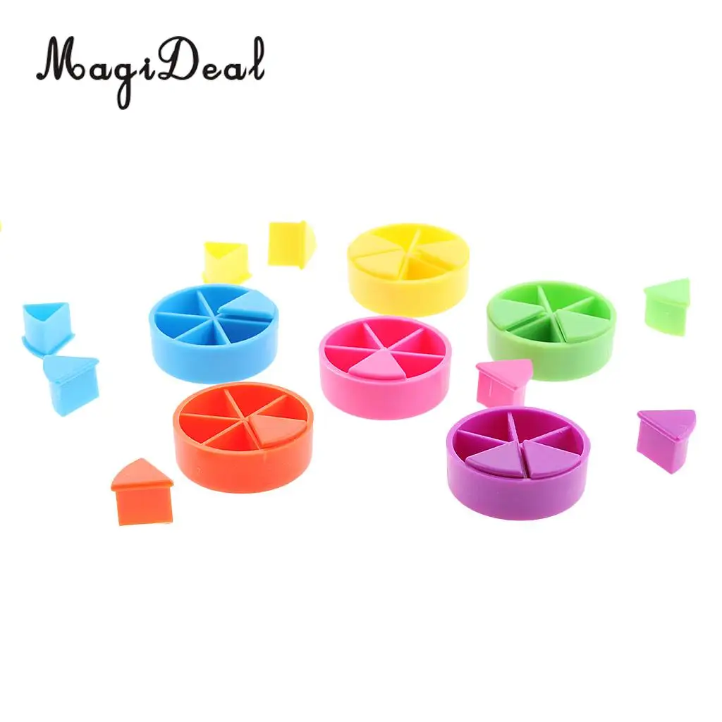 MagiDeal 42Pcs Trivial Pursuit Game Pieces Pie Wedges for Math Fractions Home Classroom School Arts Crafts Educational Tool Gift