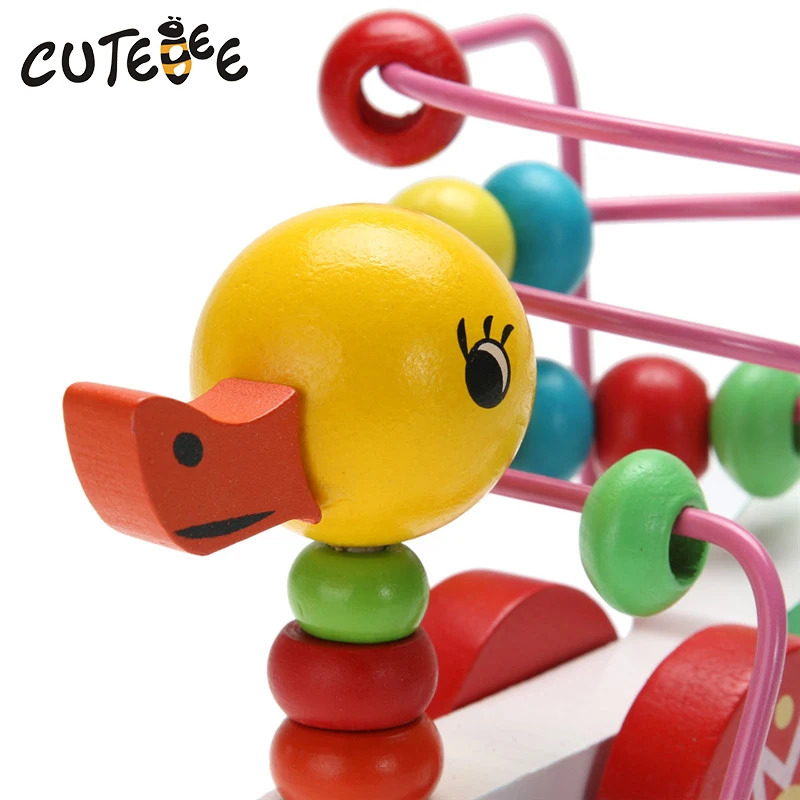 CUTEBEE Learning Education wood Bead Roller Coaster toys Montessori Educational Toys for Children Kids Toy Duckling Trailer gift CUTEBEE Learning Education wood Bead Roller Coaster toys Montessori Educational Toys for Children Kids Toy Duckling Trailer gift