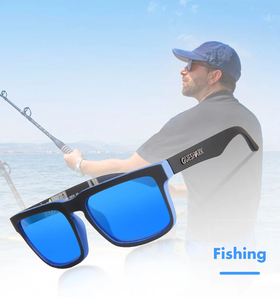 Óculos de Sol para Mulheres Mulheres dos Homens de Pesca Esportes ao ar Queshark Tr90 hd Quadro Espelhado Polarized dos Homens de Pesca Caminhadas Livre 10 Queshark tr90 frame hd espelho polarizado óculos