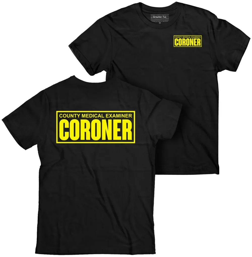 Hot Sale Fashion Coroner T-shirt Shirt CSI Medical Examiner Crime Scene Print Casual T-Shirt Men Brand | Мужская одежда