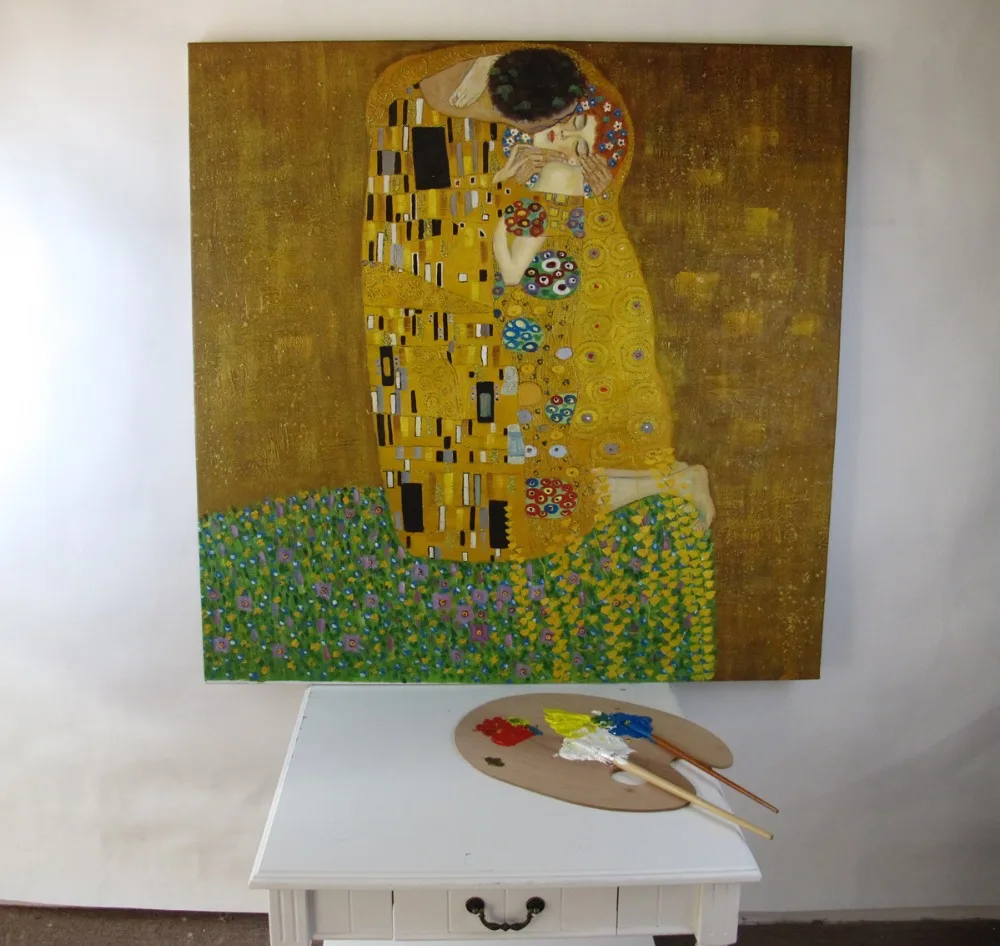 Масло ручной работы на холсте качество воспроизводство поцелуй от Gustav Klimt