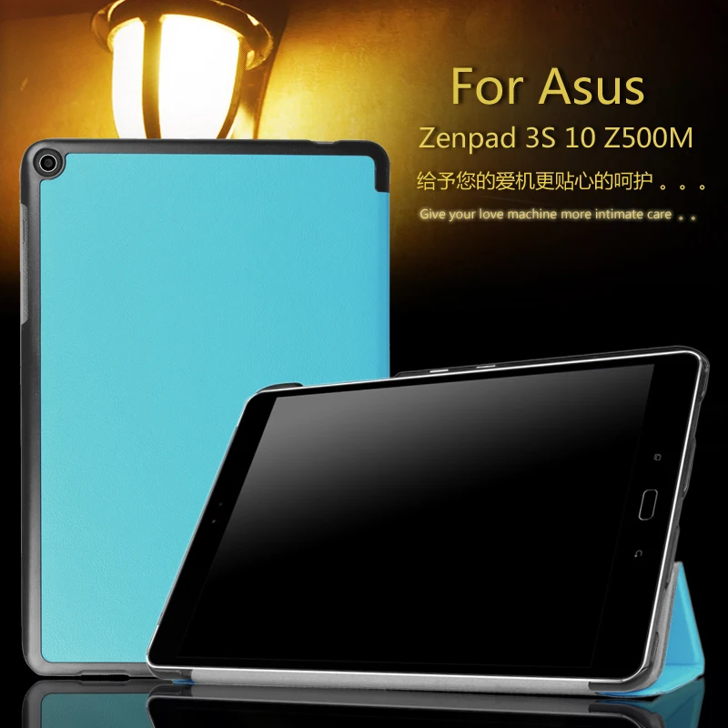 

Folio PU leather cover case triangle stand protective cover case For Asus Zenpad 3S 10 Z500M 9.7 inch Tablet + Stylus Pen
