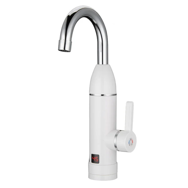 Электрический кухонный водонагреватель кран мгновенный горячий водонагреватель кран для холодного нагрева проточный водонагреватель - Цвет: White and Chrome