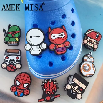 

9 Pcs a Lot PVC Shoe Decoration Cartoon Big Hero 6 Charms Accessories for Kids Favor Kawaii Vute Xmas Gift Fit Bands/Croc D27