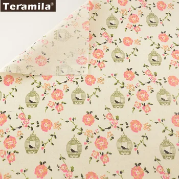 

Tablecloth Pillow Print Flowers Bag Curtain Cushion Pillow Zakka TERAMILA Home Textile Cotton Linen Fabric Sewing Material Tissu