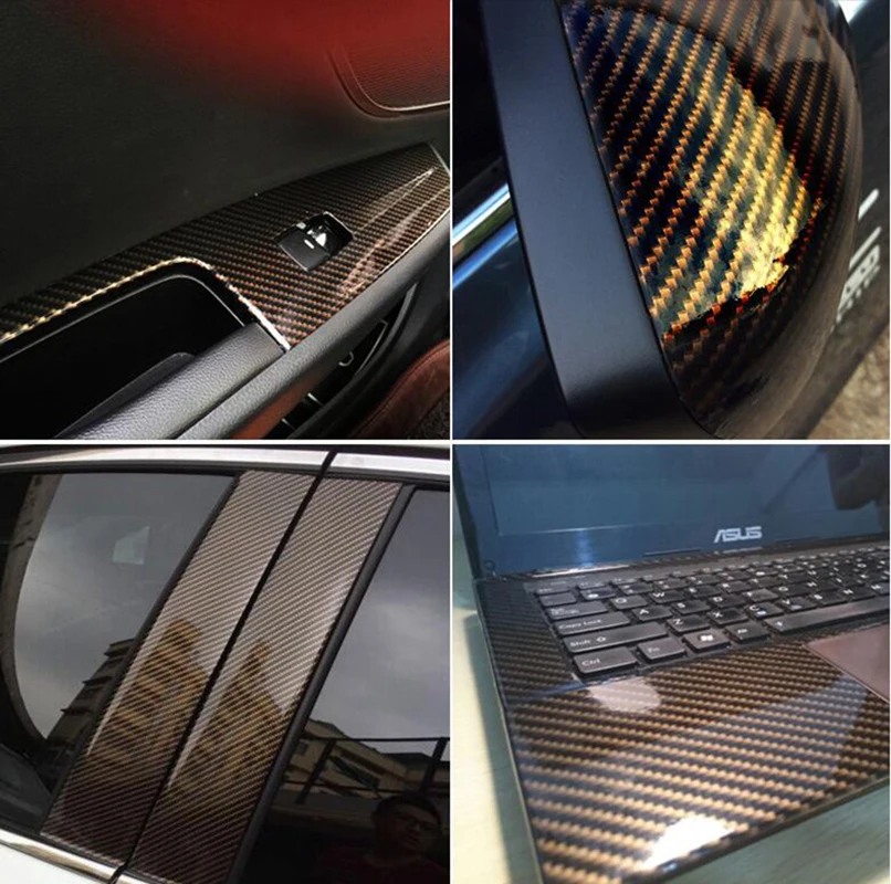  DIY car sticker 5D car interior film carbon sticker 50*200 interior control sticker bright surface 