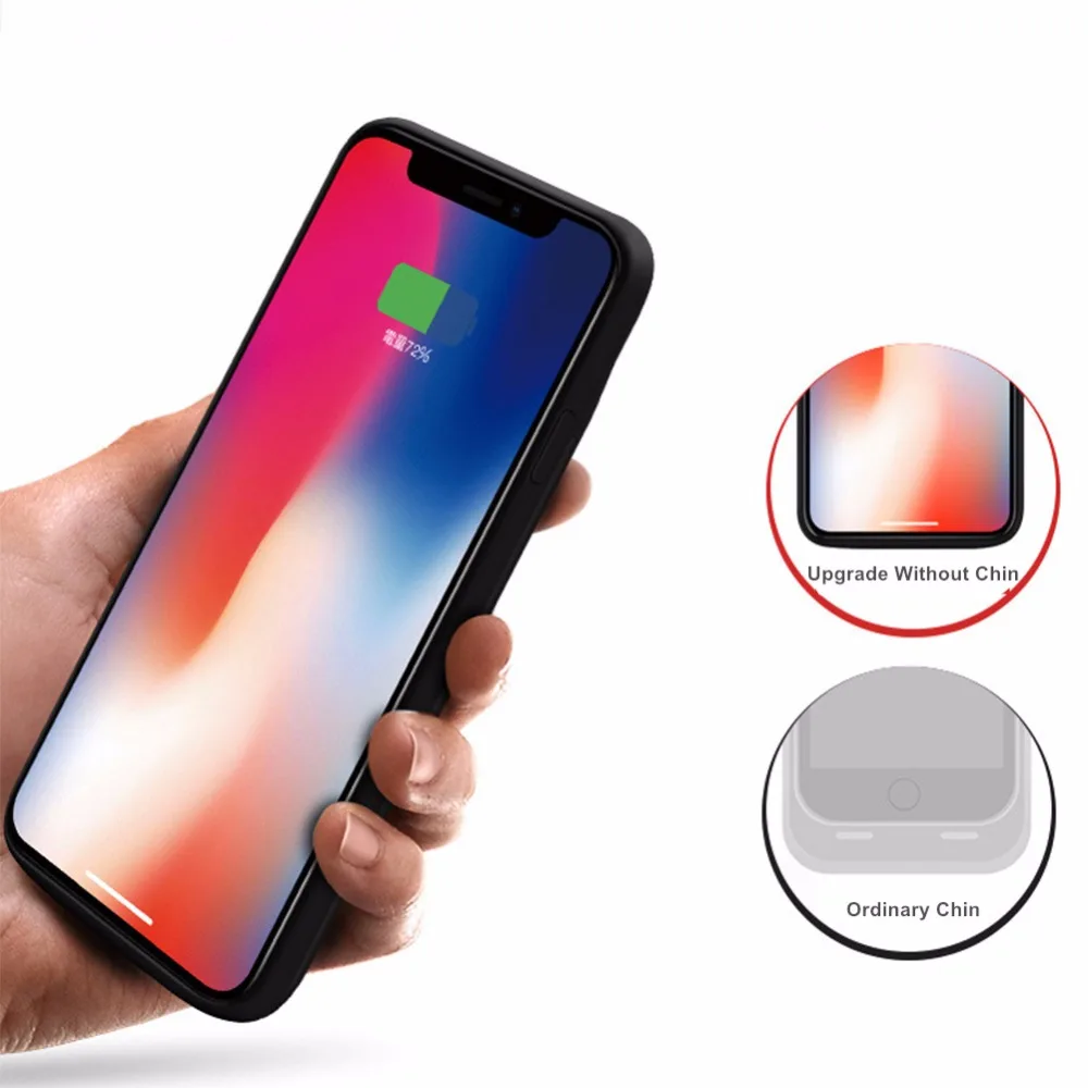 For Iphone XS Max Battery Case Smart Charger Silica gel Material Cover Power Bank For Iphone X XR XS Max Battery Case