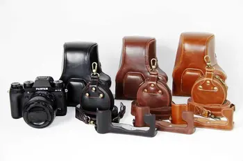 

Luxury Leather Video Camera Case Bag For Fujifilm XT2 XT-2 XT3 XT-3 Camera with Shoulder strap PU leather bag Bottom Open