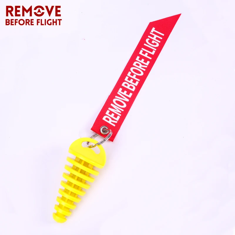 exhaust pipe plug remove before flight tag-yellow