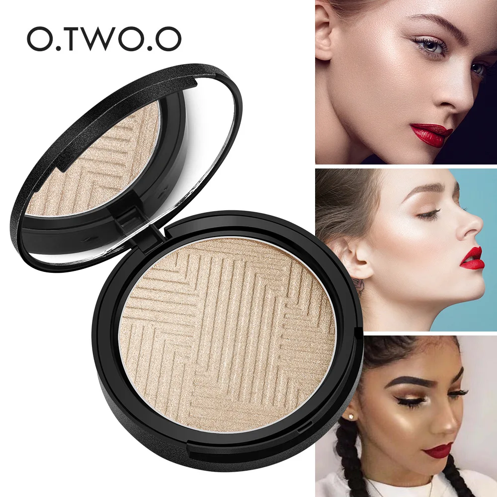 

O.TWO.O Shimmer Highlighter Powder Palette 4 Colors Brightening Whitening Illuminating Oil Control Long Lasting Bronzer Makeup