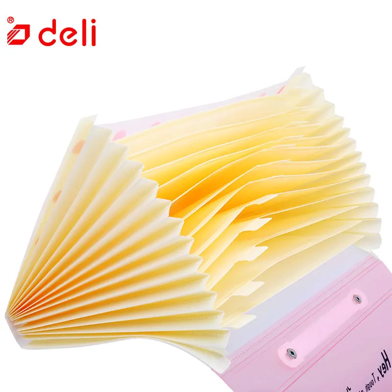 

Deli 4 Color Waterproof Expanding Wallet File Documents Bag Business Briefcase Stationery Storage Bags School Office Supplies