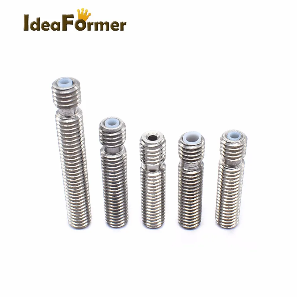 5pcs RepRap MK V5 M6*26//30//40mm Throat With//No PTFE Tube for 1.75//3mm filament