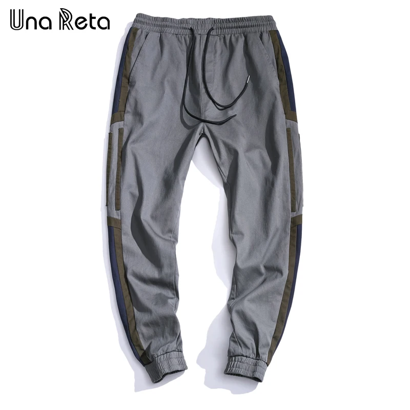 Una Рета брюки Для мужчин большие размеры Осень Зима колющие бегунов брюки хип-хоп брюки Для мужчин модные повседневные брюки - Цвет: Серый