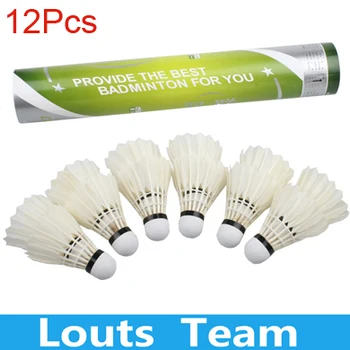 

100% New High quality 12 pcs Professional Durable Shuttle Cock First Grade Badminton Shuttlecock Training Match shuttles