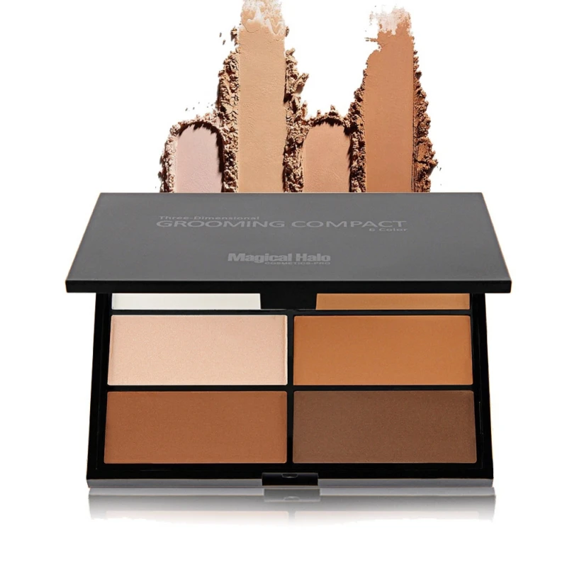 

6 Color Face Makeup Concealer Grooming Contour Iluminador Maquiagem Powder Bronzer Highlighter Palette