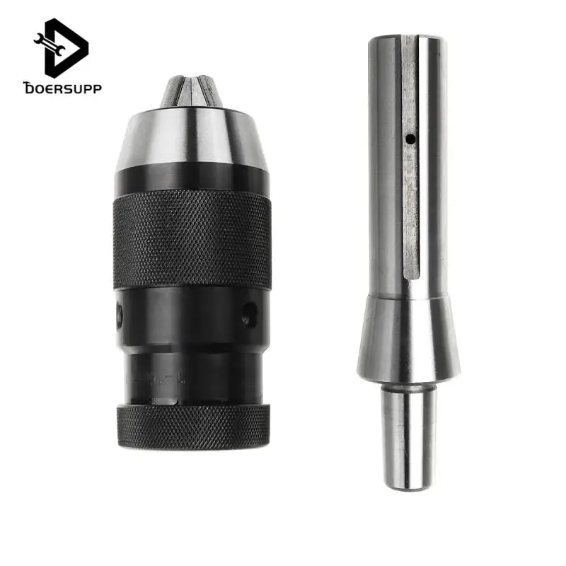 

Doersupp 3/16"- 3/4" 1-16mm Keyless Drill Chuck Heavy Duty Self Tighten+R8 Shank For CNC