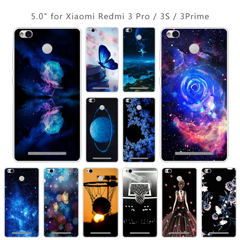 Чехол для телефона Xiaomi Redmi 3 Pro 3s прозрачный синий чехол задней панели 5 0 &quotдля S
