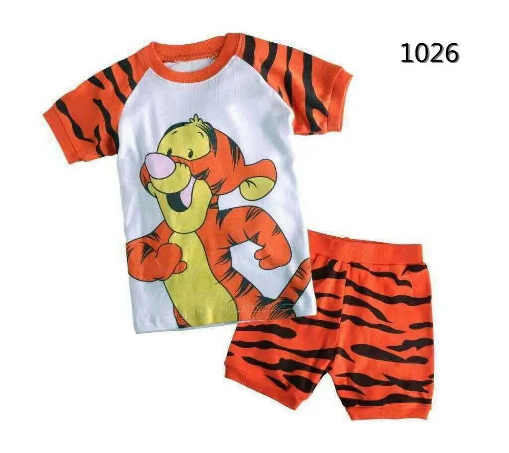 baby kids Pajamas Set summer children Short Sleeve cotton sleepwear Boys Cartoon pyjamas girls cute home clothing Nightwear ds43 - Цвет: color at picture