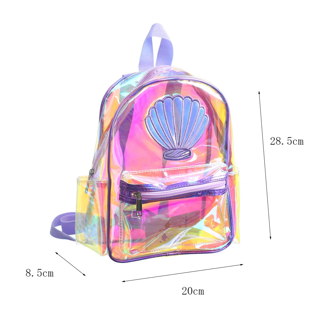 Прозрачный студенческий рюкзак для девочек, новая модная голограмма русалки, водонепроницаемый ПВХ прозрачный Повседневный Рюкзак, подростковые школьные сумки